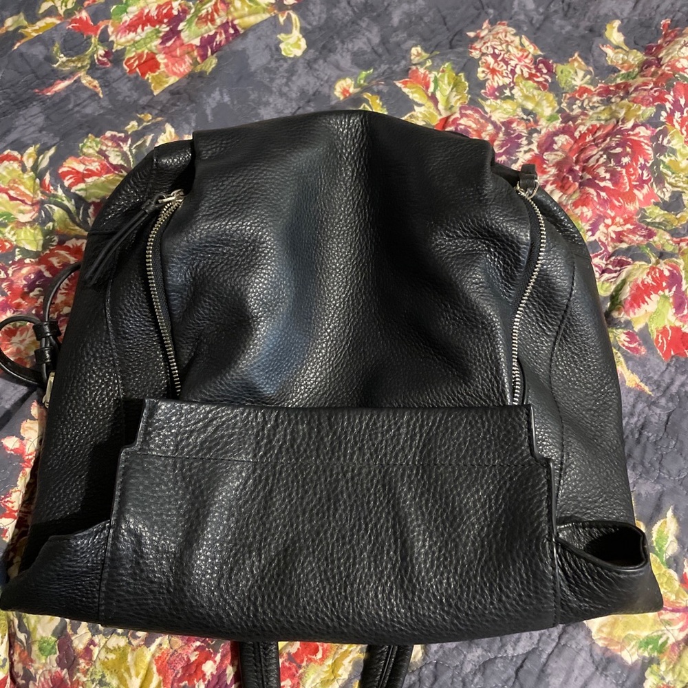 Vince Camuto black leather backpack